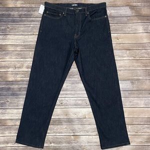 Lands End Dark Wash Mens Traditional Fit Square Rigger Jeans NWT 36 Tapered
